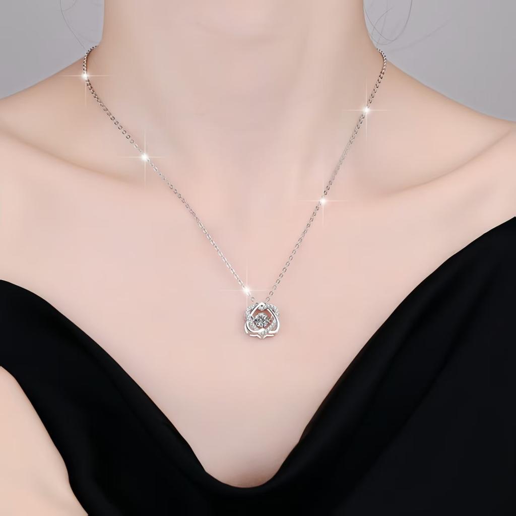 0.5Ct Gra Moissanite Necklace for Women Sparkling Simulated Diamond Pendant Beating Heart S925 Silver Fine Jewelry Gift