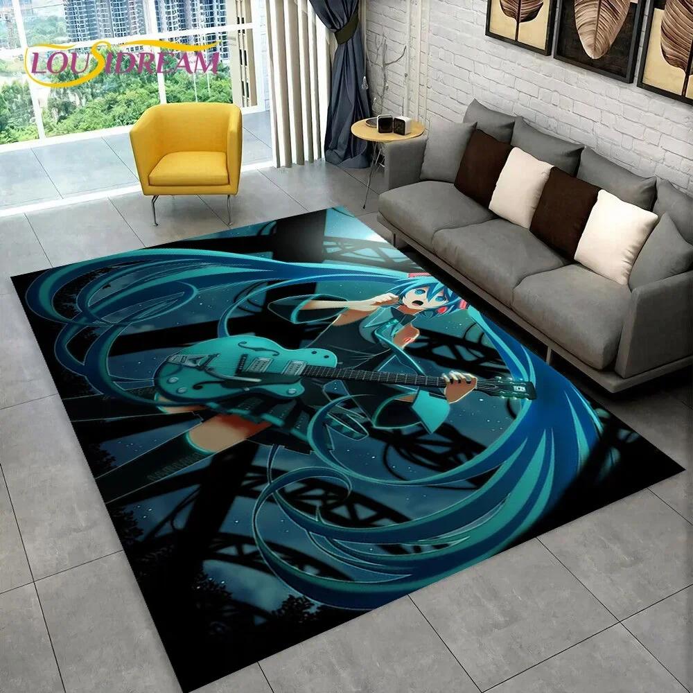 Japan Music Cartoon Characters Miku Carpet Rug for Home Living Room Bedroom Sofa Doormat Decor,kids Area Rug Non-slip Floor Mat