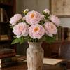 Real Touch Artificial Peony Flower Faux Silk Peony with Long Stem for Valentine's Day Floral Arrangement Wedding Party Home Kitchen Vase Decor