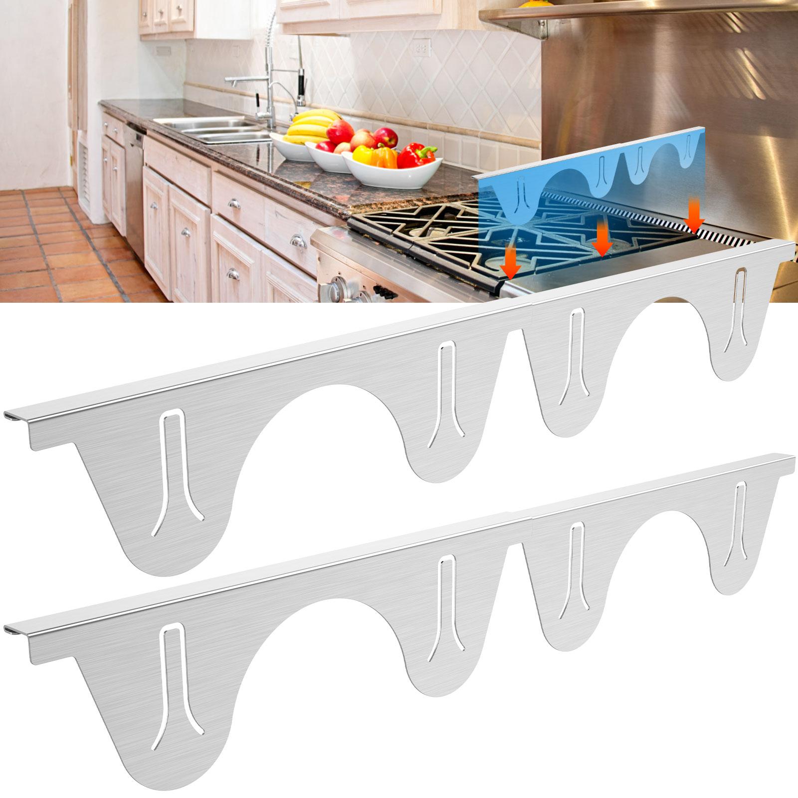 

2 Pack Solid Stove Gap Covers Kit Versatile Retractable Length Stove Gap Fillers Kitchen Oven Counter Guard Accessory срібний