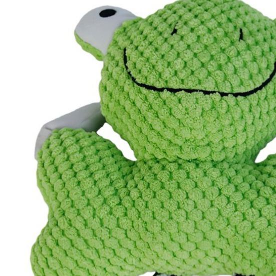 Squeaky Dog Toys for Small Medium Large Dogs Plush Frog Shaped Pet Tug Toy Interactive Stuffed Puppy Chew Toy for Training Teething