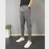 Men's Slim Fit Solid Color Nine-Point Jeans - Trendy Youth Fashion Pants