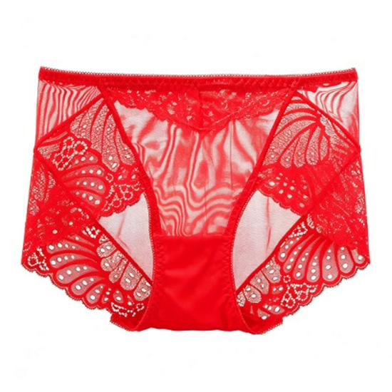 Ultra-Thin Lace Mid-Waist Panties: Breathable, Seamless, Cotton Crotch, Hip-Lifting, Large Size