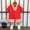 Completo Estivo da Ragazzo a Maniche Corte Stile Cinese per Bambini Hanbok Bello Completo Tang Cotone Lino Sezione Sottile di Abbigliamento Antico