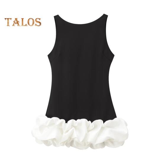 

Женское сексуальное мини-платье, однотонное, облегающее, женское платье с круглым вырезом, без рукавов, с открытой спиной, короткое платье для праздничной вечеринки S черный белый