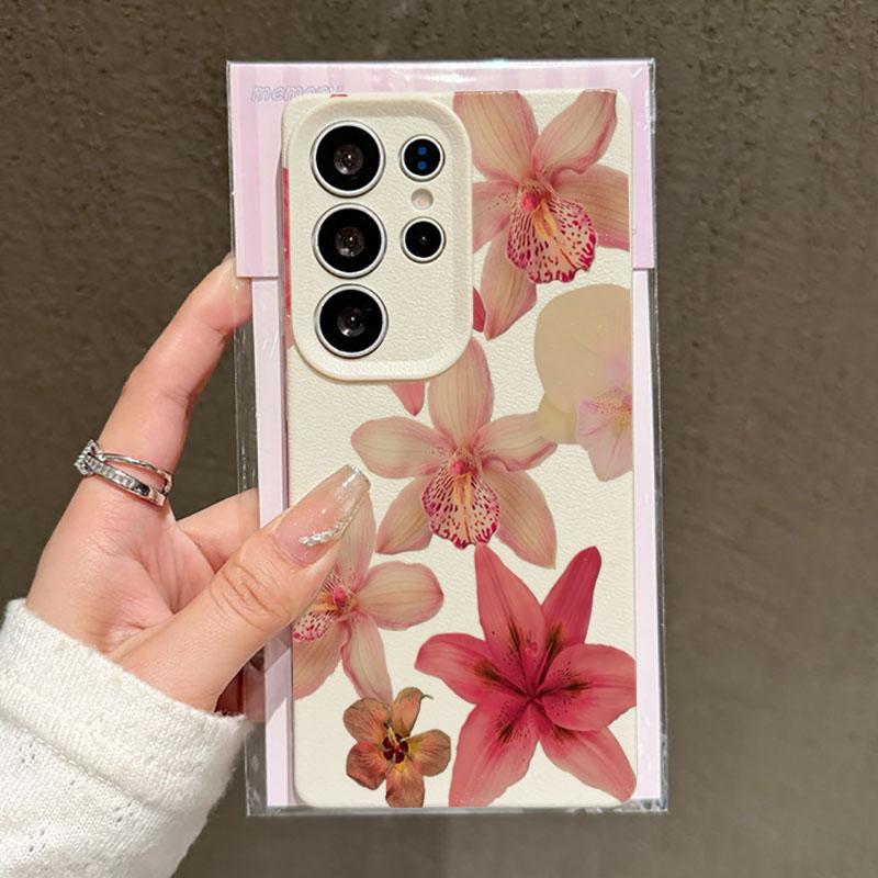 For Samsung Galaxy S25 S24 S23 S22 S21 FE Plus Ultra Watercolor Hibiscus Flower Phone Case for A55 A35 A15 A16 A56 A53 A54 Cover