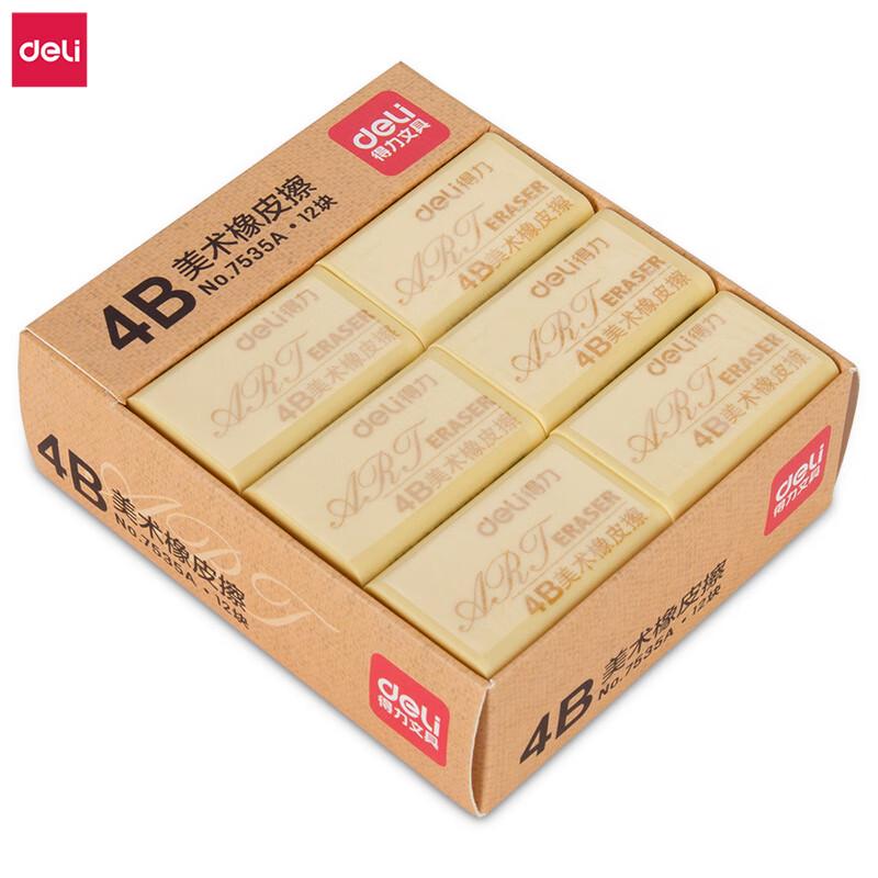 Deli 4B Pencil Erasers, 12-Pack