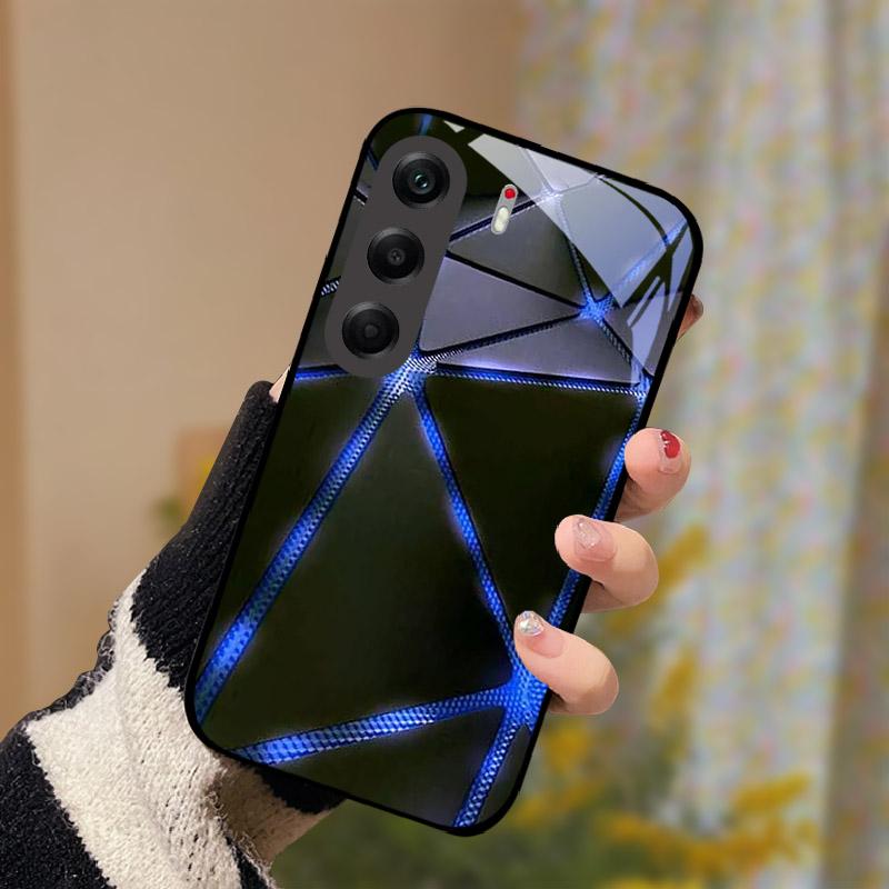 Capa à Prova de Choque Para Tecno Camon 40 Pro 5G Vidro Temperado Traseiro Capa de Celular Camon40Pro Camon 40Pro 5G CM7 Capa Dura Shell Coque