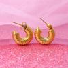 Retro Y2K Gold-Plated Stainless Steel Earrings - European & American Light Luxury Titanium Trend.