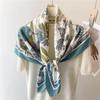 2025 90*90cm Printed Square Scarf Thin Breathable Sunscreen Shawl Casual Outdoor Windproof Head Wrap for Women Ribbon Headband