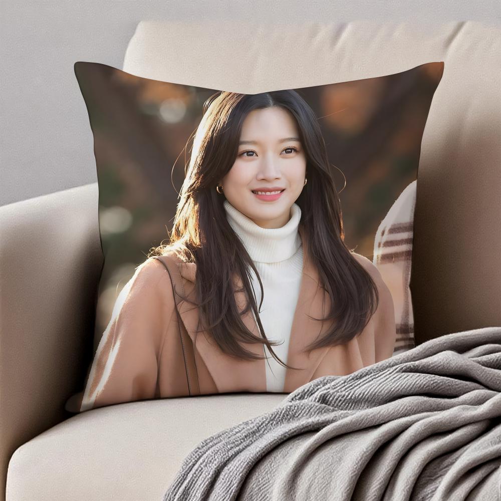 Korean actor true beauty LLim JuKyung Cushion Cover Pillowcase Antidustmite Invisible Zipper Short Plush Sofa Cushion
