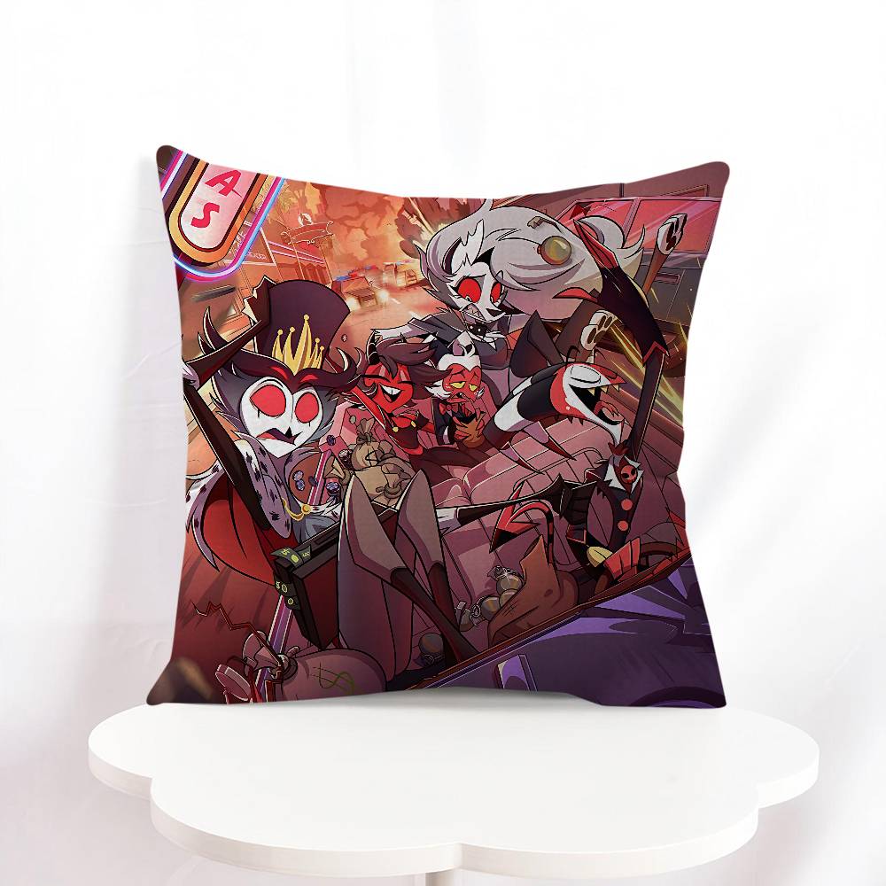 H-Hazbin Hotel Cartoon Personalized Picture Text Home Decorative Pillows Household Gifts 45x45cm