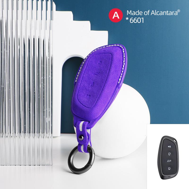 Car Key Case For Haval DARGO XY H-DOG H6 M6 F7 2023 2024 Alcantara Smart Remote Keyless Cover Shell Protector Accessories