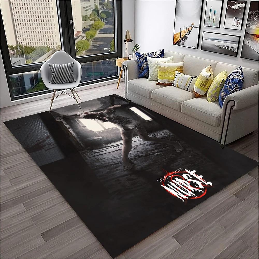 3D Silent Hill Horror Movie Game Carpet Rug for Home Living Room Bedroom Sofa Playroom Doormat Decor,Area Rug Non-slip Floor Mat