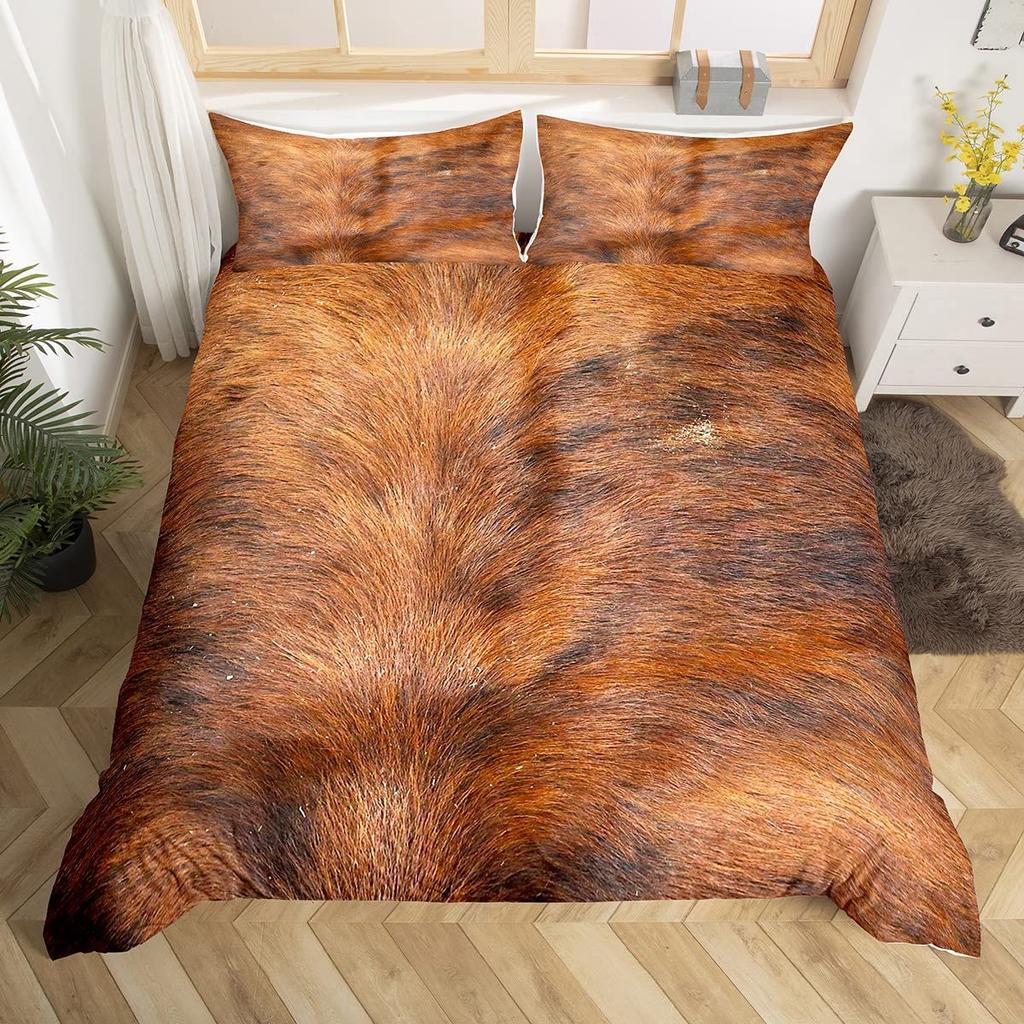 Cow Print Duvet Cover Set Full Size Abstract Cowhide Print Comforter Cover Black White Animal Print Bedding Set 3pcs for Boys