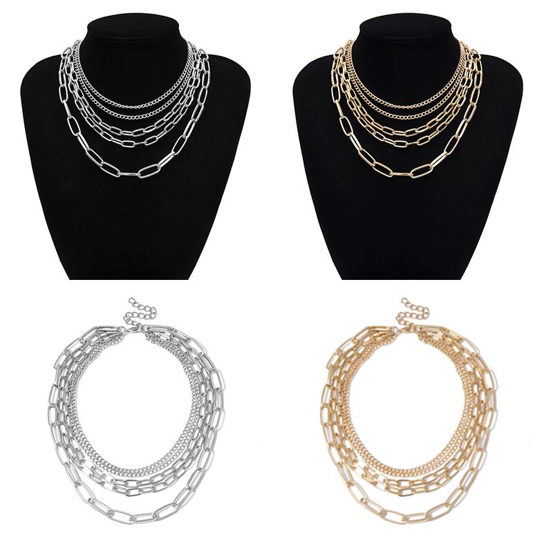 Multilayer  Women Lady Alloy Clavicle Choker Necklace Charm Chain Jewelry