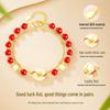 Women's Red Agate Peace Buckle 925 Silver Bracelet