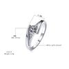 Cute Female White Zircon Round Stone Ring Silver Color Engagement Charm Wedding  For Women