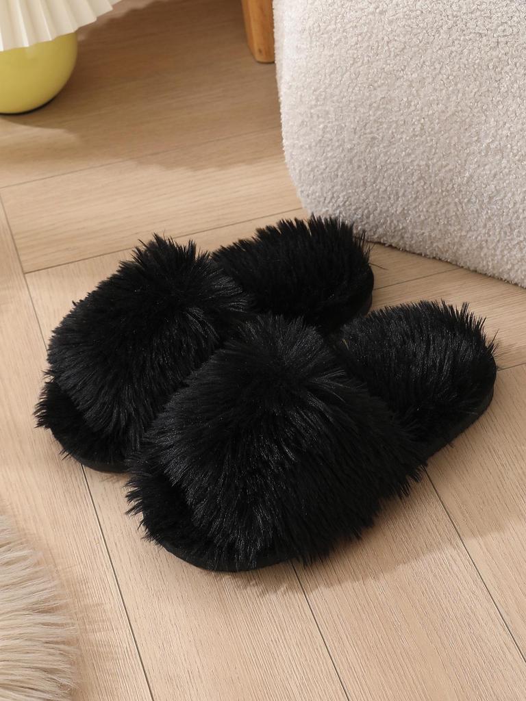 Women's 2024 Fuzzy Open-Toe Slippers – Spring & Autumn Candy Colors