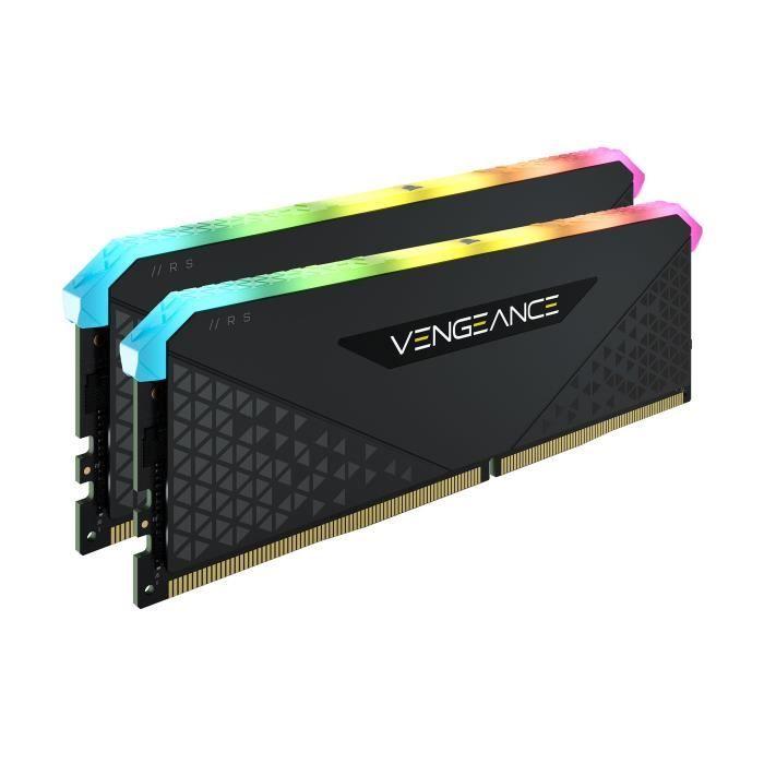 Mémoire RAM - CORSAIR - Vengeance RGB RS DDR4 - 32GB 2x16GB DIMM - 3600 MHz - 1.35V - Noir (CMG32GX4M2D3600C)