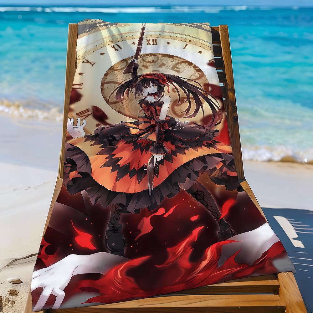 

Anime T-Tokisaki Kurumi-S Towel Sports Quick Dry Travel Camping Gear Sandproof Soft Light Large Beach Towel W30*H60(CM)