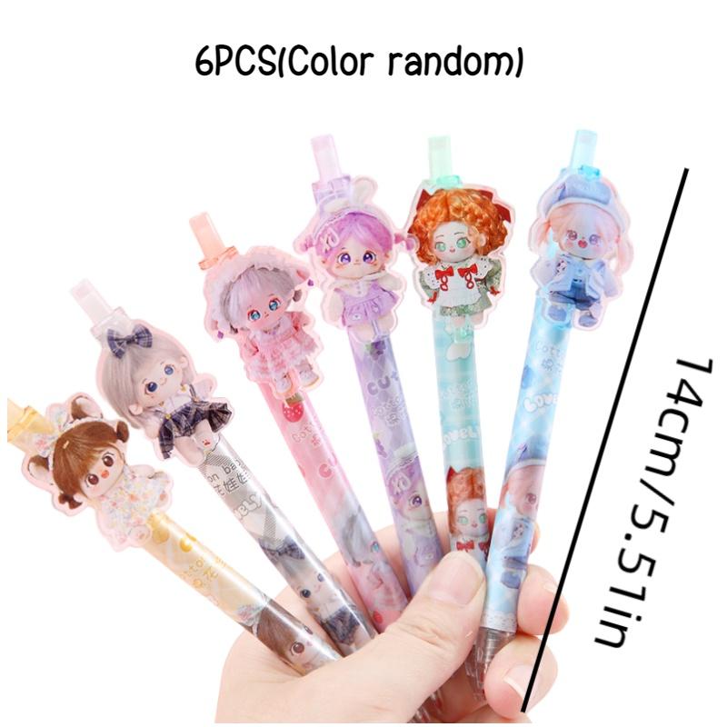 

Wholesale Cartoon Cotton Doll Sticky Push Pen With Non-erasable Ink Ideal For Students And Girls 926)