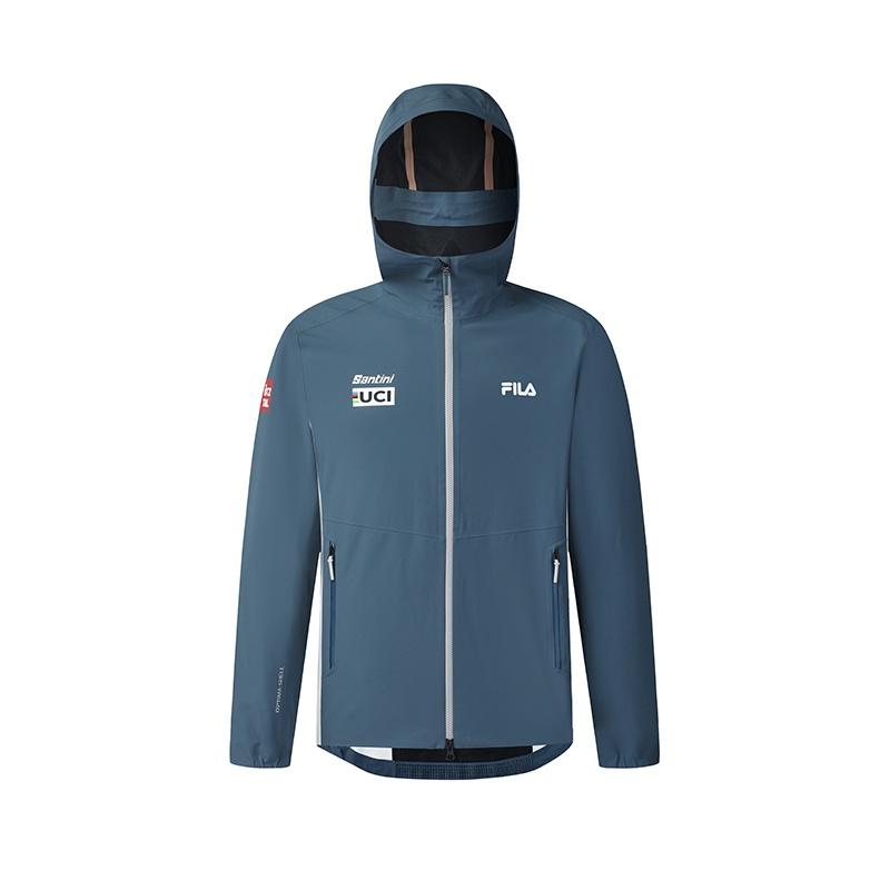 FILA CYCLING Waterproof And Windproof To Keep Warm Windbreaker Jacket Men's Coral Reef Blue A11M518702F-DB