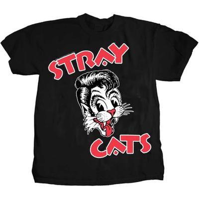 Stray Cats Mens Cat Head Logo T-Shirt