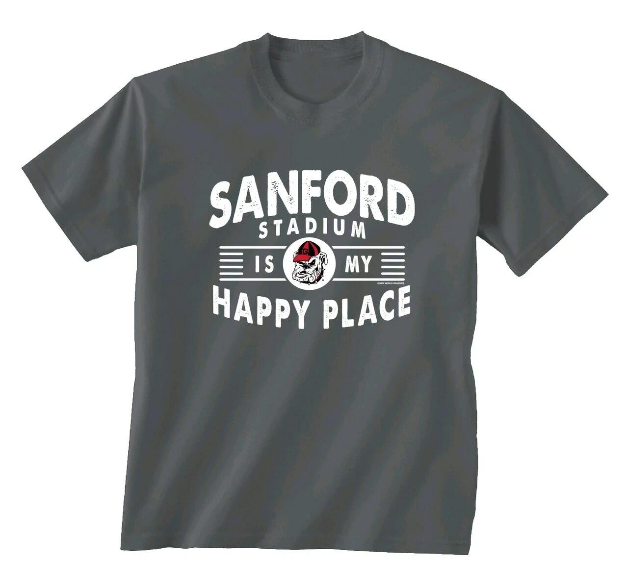 New World Graphics UGA My Happy Place Short Sleeve T-Shirt L