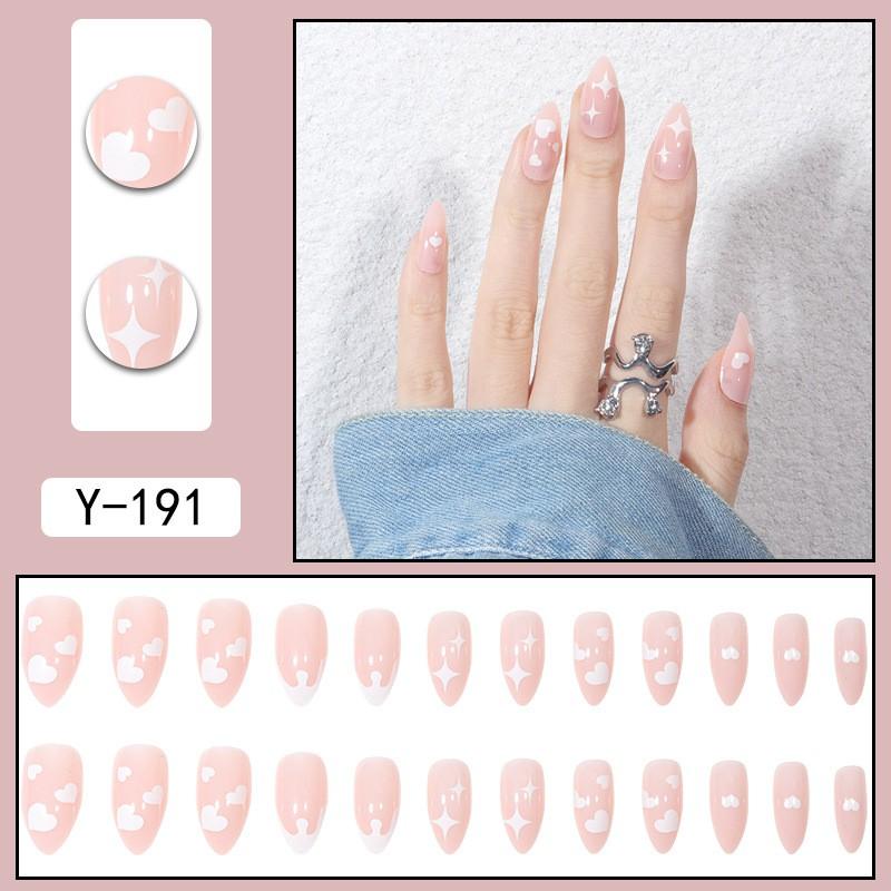 Pre-made Press-On Nails With Gradient Line Design Minimalist INS Style False Nail Tips Women
