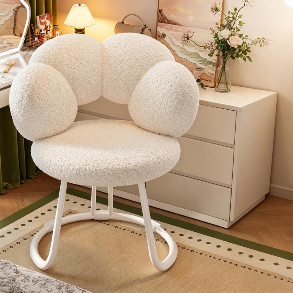 Modern Dressing Stool Makeup Chair Reading Chair Velvet Backrest Chair Bedroom Leisure Chair Armchair Lounge Chair