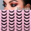 Thick Mix And Match 20 Pairs Of False Eyelashes, Curled Eyelashes, Simulated Eyelashes.
