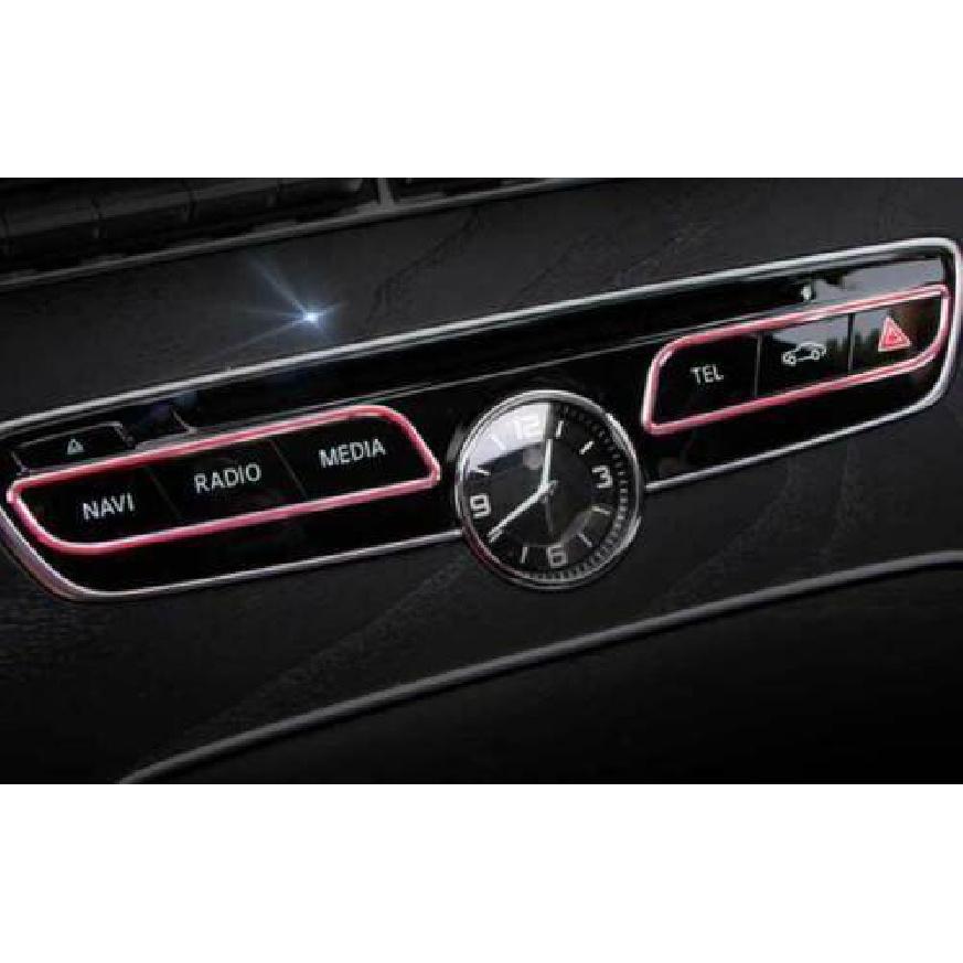 Cover Trim Middle Console Button 2016- Red Aluminum 2X For Benz E-Class W213