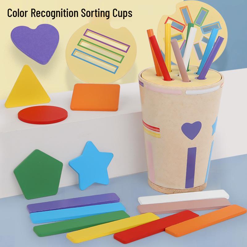 

Children s Wooden Shape Matching Cognitive Toy Cup