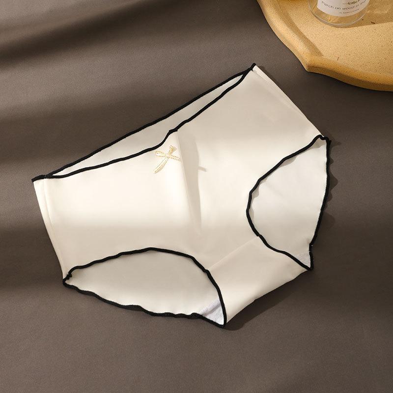 3pcs Women's Ice Silk Seamless Triangle Underwear with Low Waist Briefs