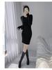 Hanmall Knit Tight Mini Gal Solid Free Soft Round Above the Winter LON156 Dress, Dress, Style, Color, Elegant, Size, Material, Neck, Knee, Sexy,