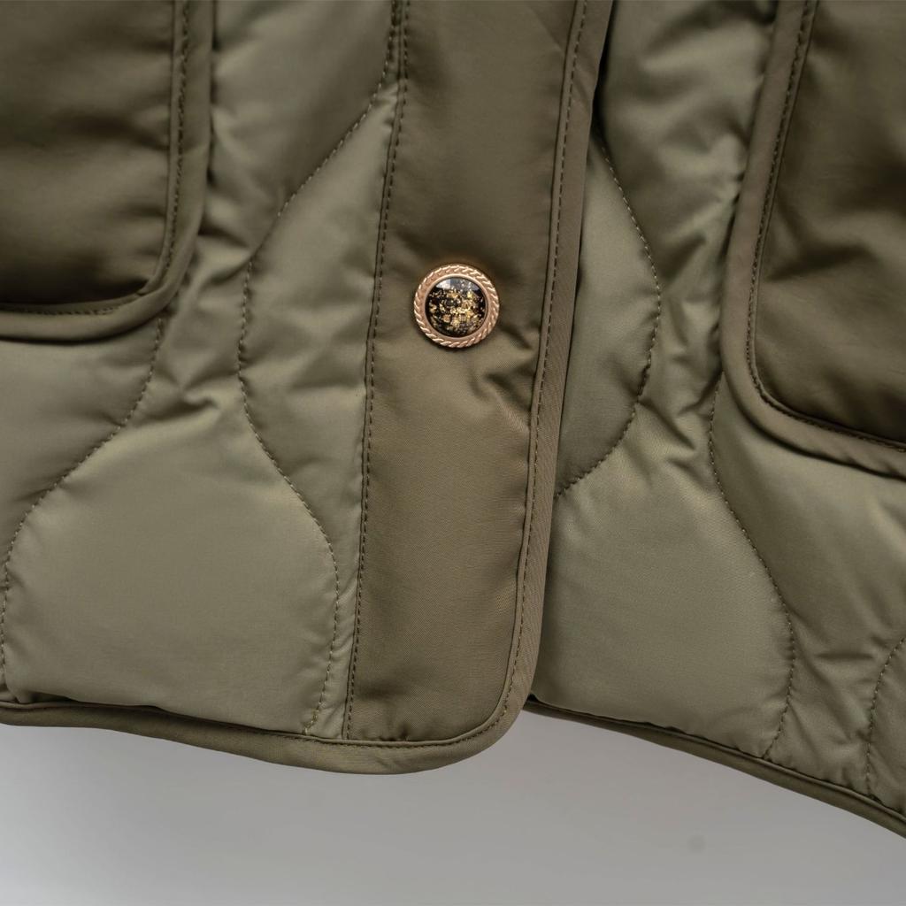 Raute Herbst und Winter Neues Produkt Revers Plüschkragen Modische Koreanische Workwear-Jacke Locker Daunenjacke Damen