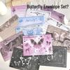 Romantic Butterfly Love Letter Set: Kraft & White Paper with Envelopes