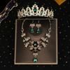 Shiny Bridal Jewelry Sets Baroque Style Crystal Headdress Tiara Earrings Necklace  Pageant