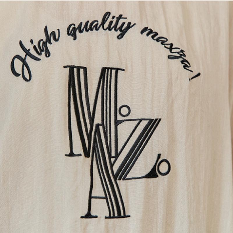 MAXZA LeTTering Embroidery Linen Like Loose FiT T shirT ze08qT500na