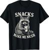 Snacks Make Me Nicer Raccoon Animal Sarcastic Saying Raccoon T-Shirt