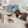 2025 Kids' Korean Style Winter Sweatshirt - Boys' Fashion Print & Girls' Cute Pullover
