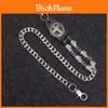 Punk Metal Skull Cross Pendant Belt Chain For Men And Women