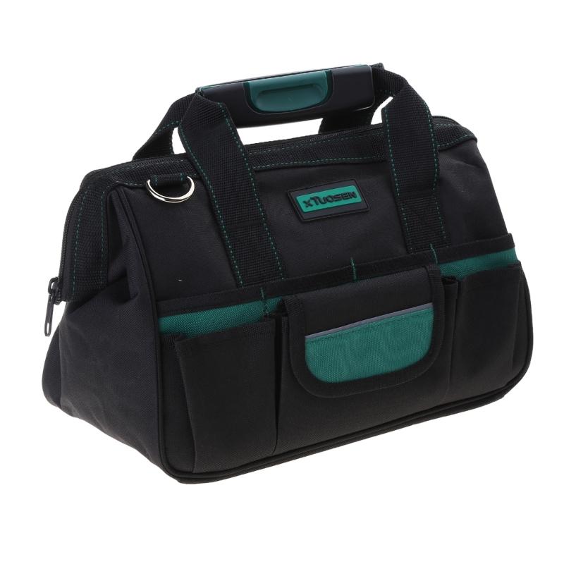 Multifunktionell verktygsväska med förtjockat Oxford-tyg Vattentät Bred öppning Verktygsförvaringsväska för elektriker