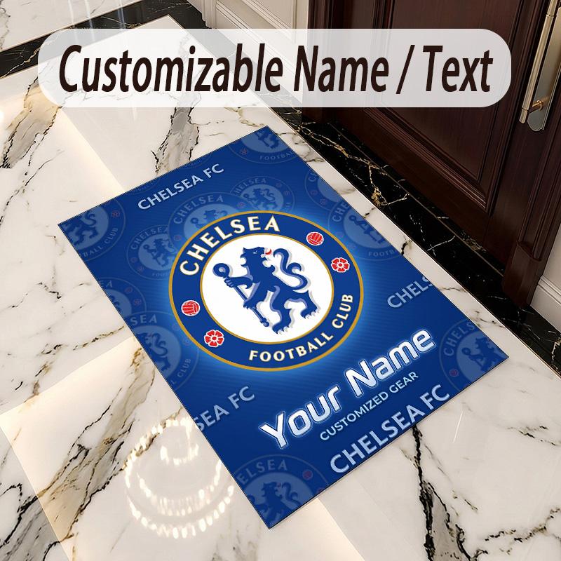 Crystal Velvet Rug Chelsea FC Print Custom Name Text Floor Mat Home Decor