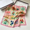 Fresh oil painting style printing silk scarf simulation silk square scarf shawl versatile neck small square scarf headscarf scarf scarf