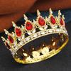 Baroque Queen King Tiaras and Crowns for Women Wedding Party Full Round Diadem Bridal Crown Hair Jewelry Birthday Gifts