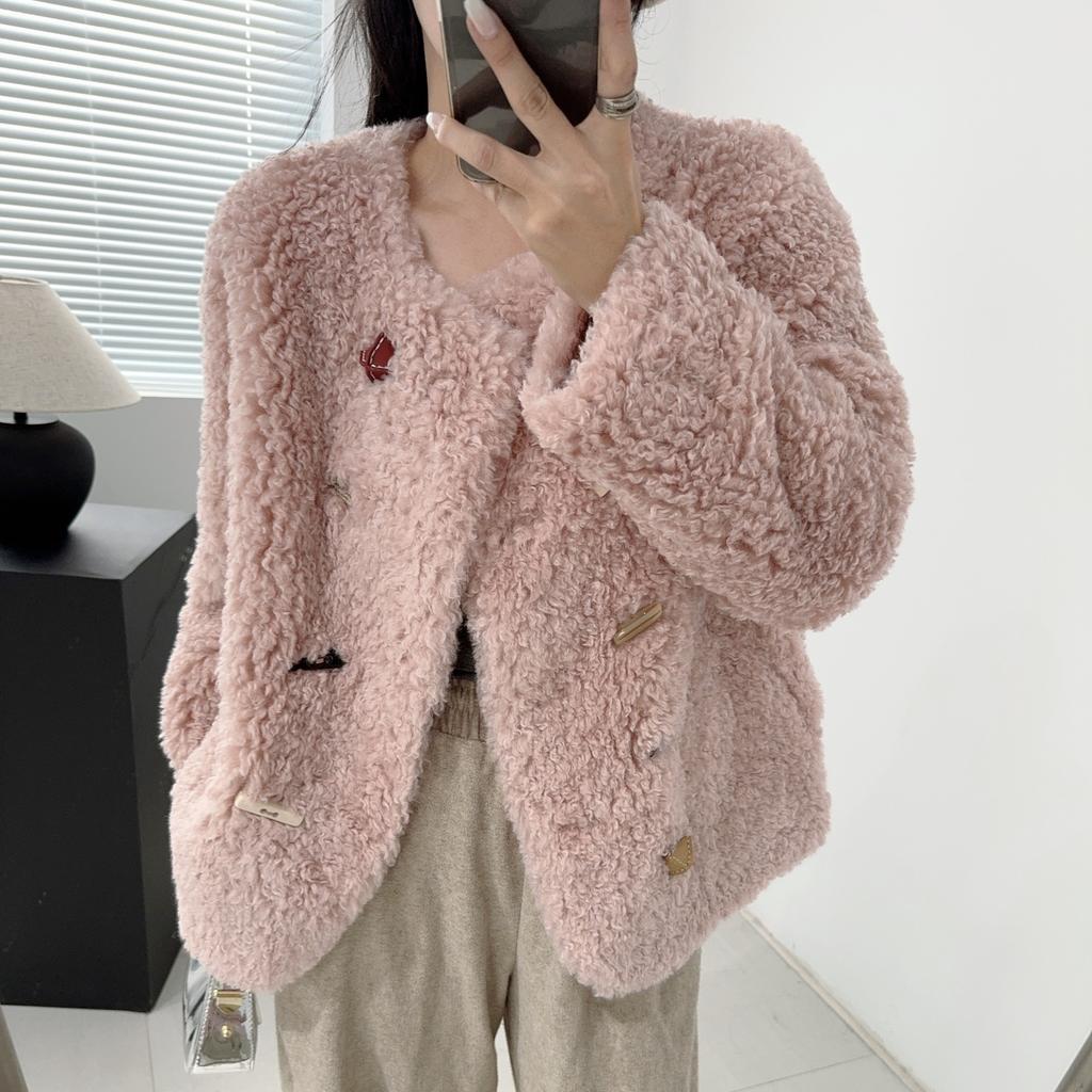New Environmentally Friendly Fur Coat Fur Medium and Long Wool Coat