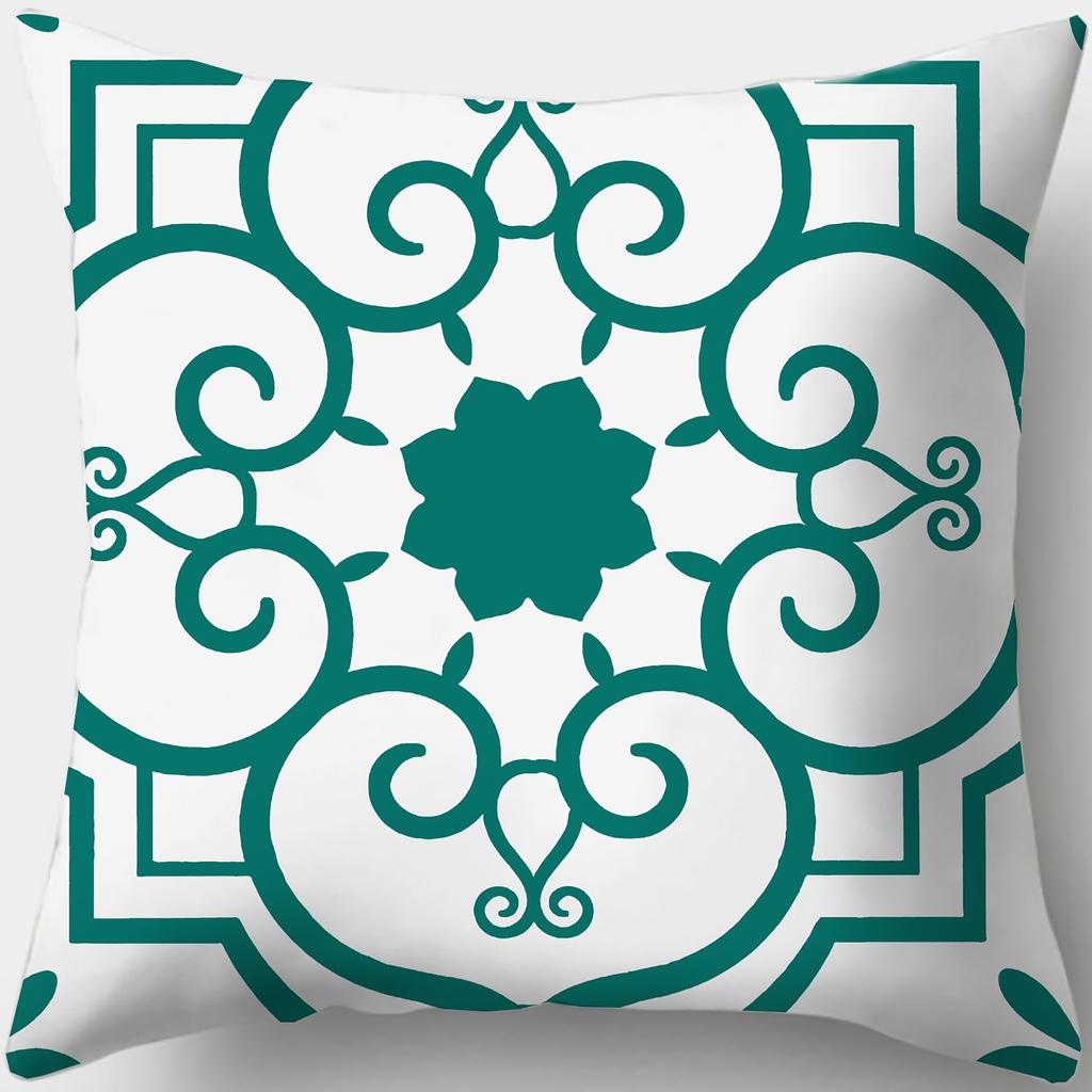 Home Decor Stylish Blue and White Patterned Pillow Covers Pattern Cushion Cover Suitable for Sofa Bedroom Car Pillow Cover