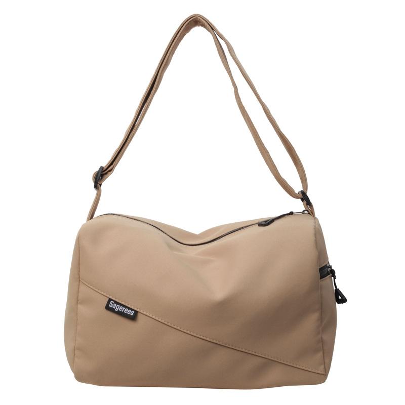 Sports casual lightweight outing bag women's class work clothingpure color shoulder bag large capacity casual travel crossbody bag